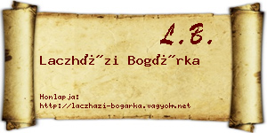 Laczházi Bogárka névjegykártya